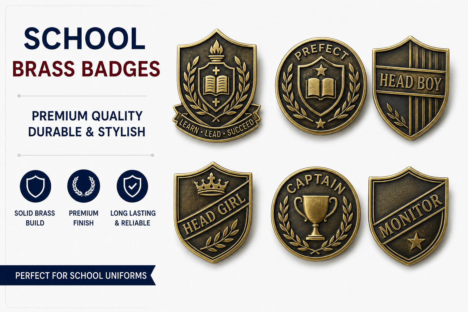 School Brass Badges