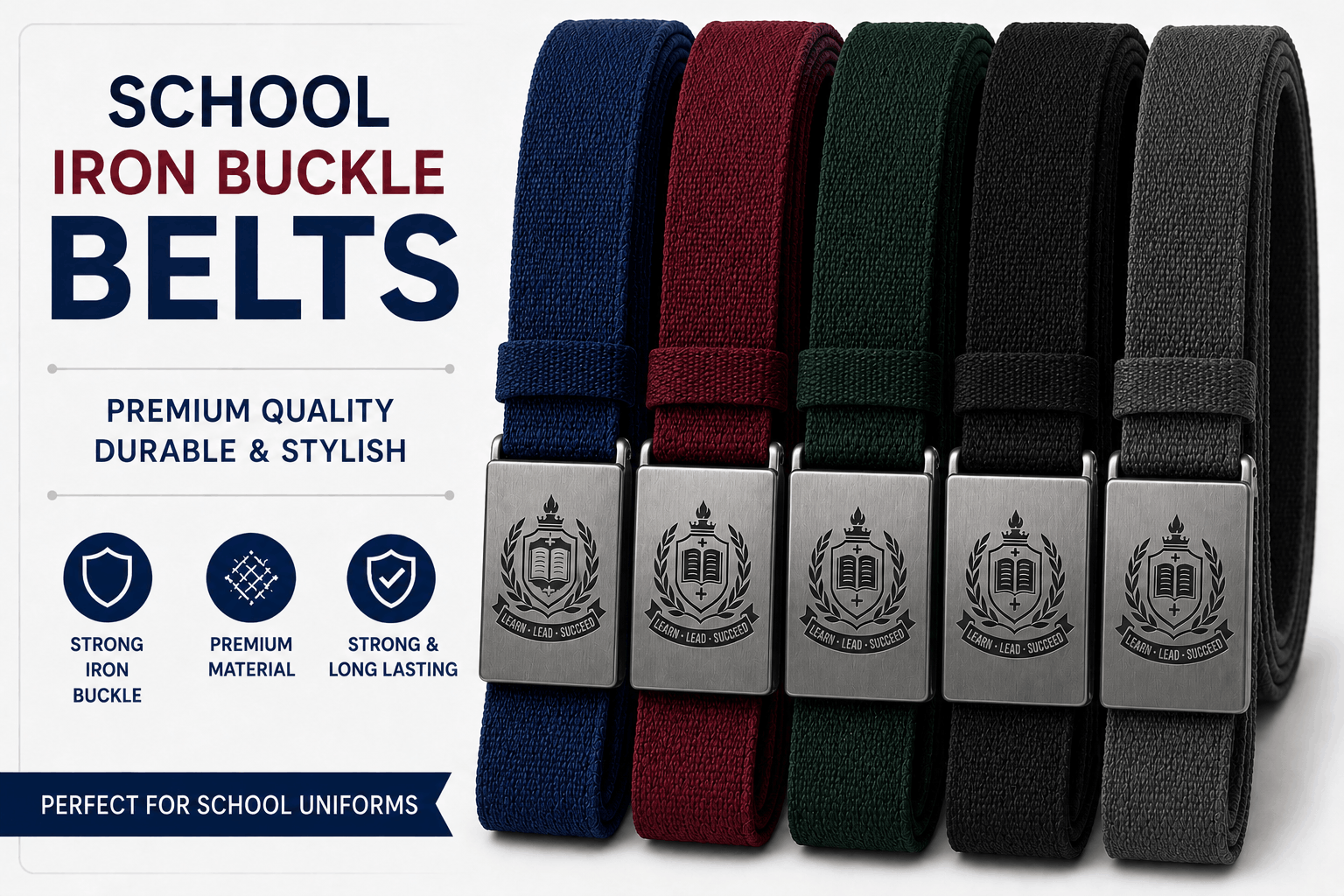 School Iron Buckle Belts