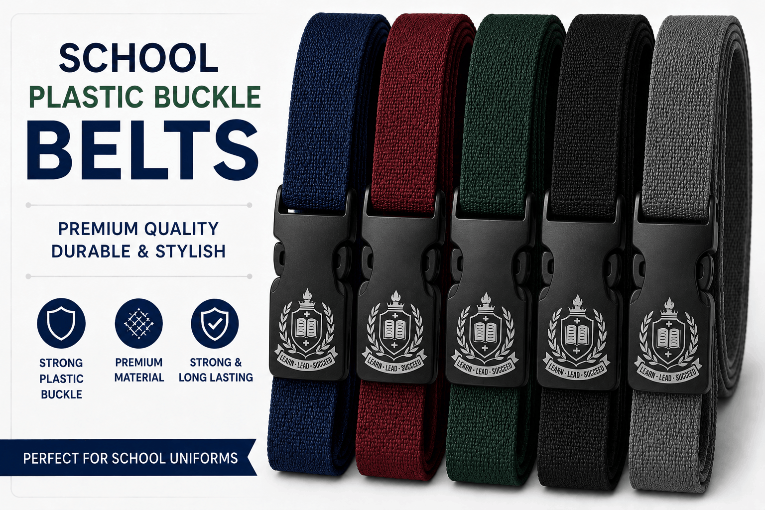 School Plastic Buckle Belts