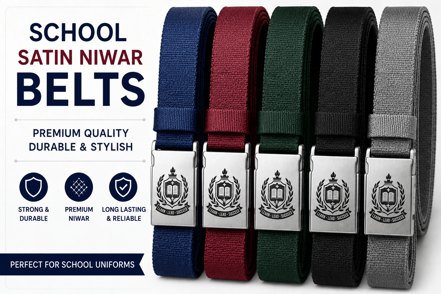 School Satin Niwar Belts