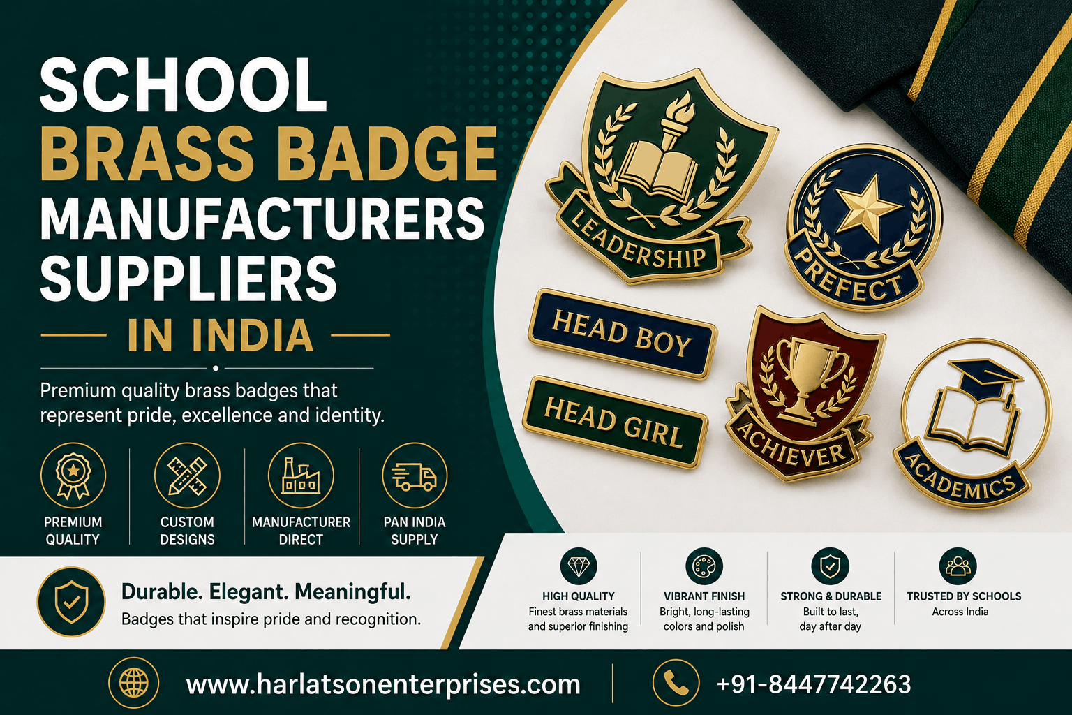 School Brass Badge Manufacturer Supplier in India