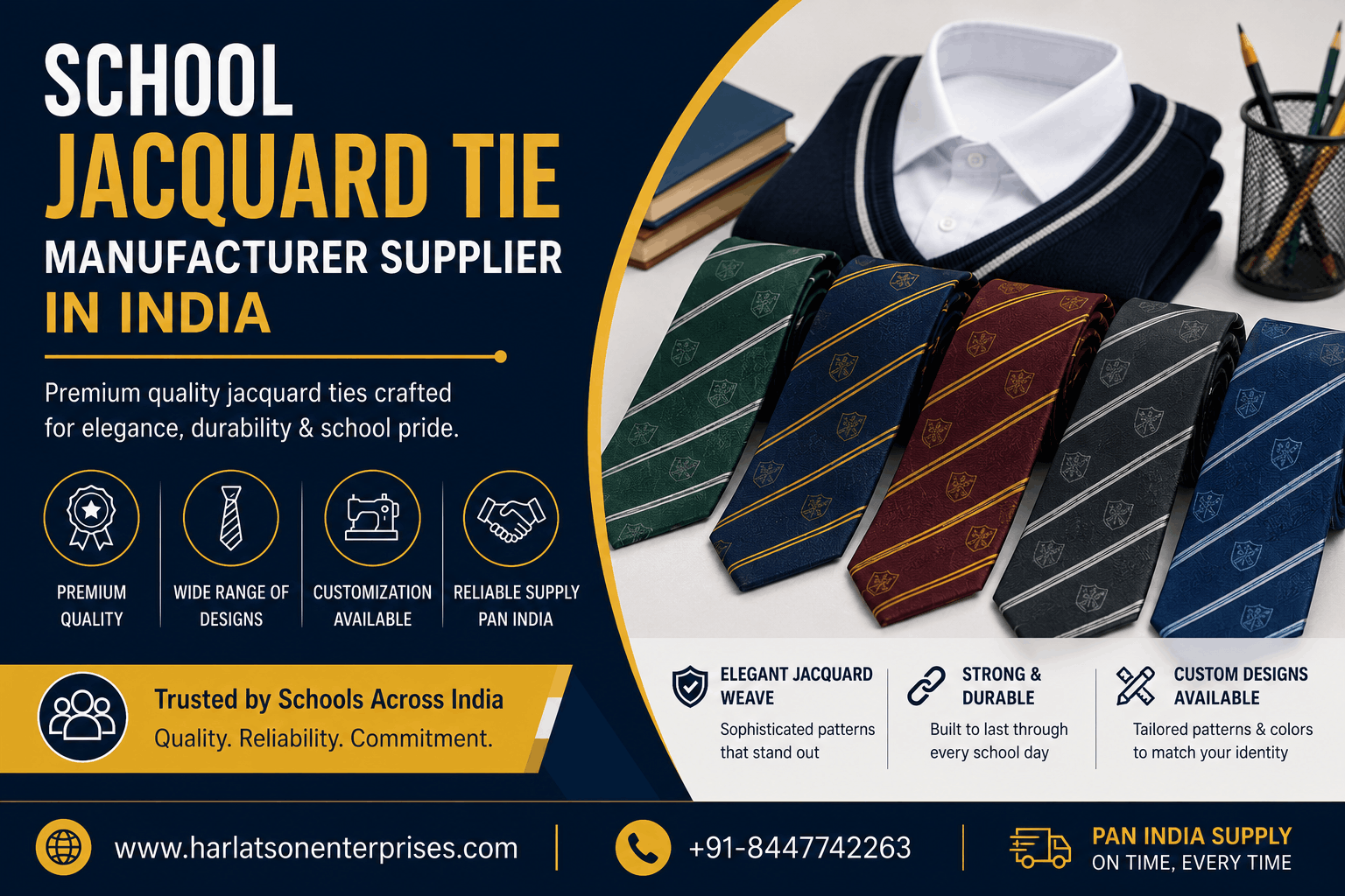 School Jacquard Tie Manufacturer Supplier in India