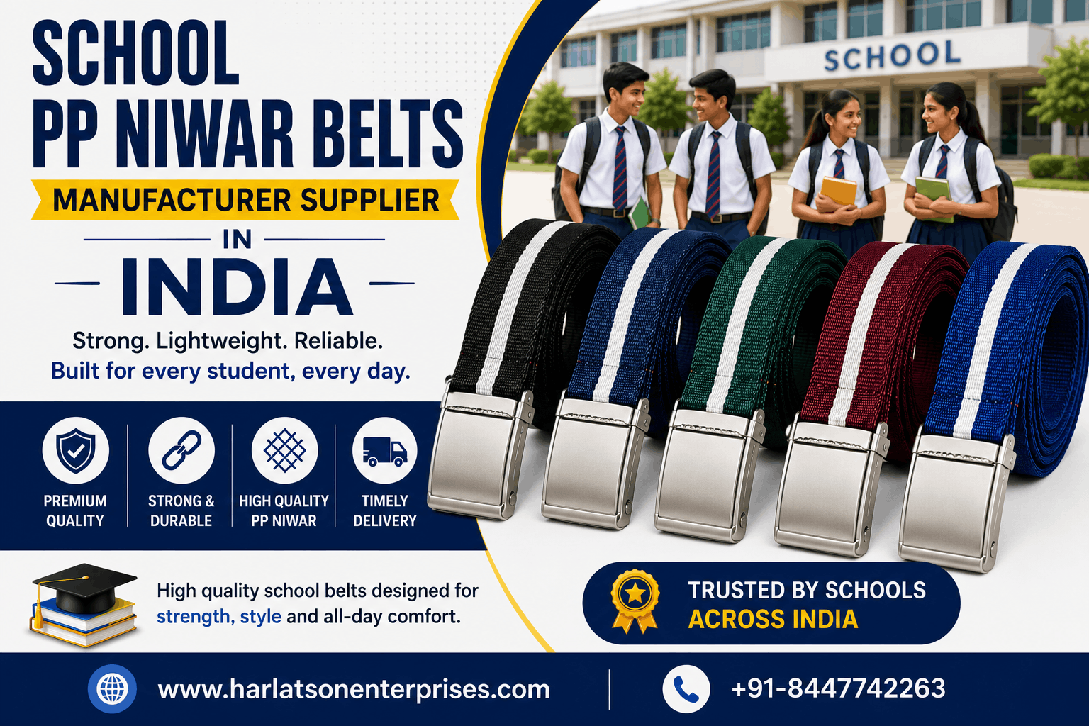 School PP Niwar Belts Manufacturer Supplier in India
