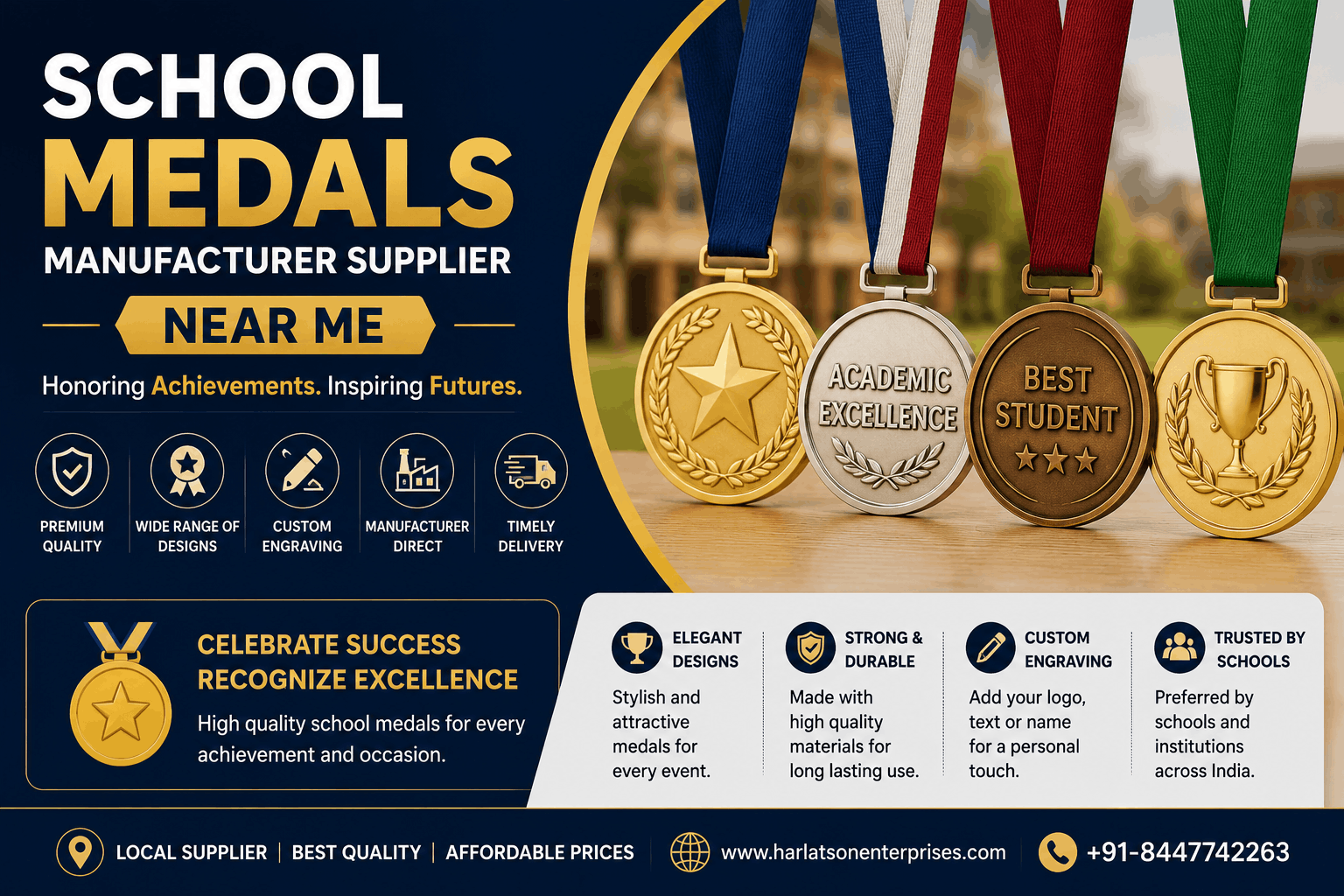 School Medals Manufacturer Supplier Near Me