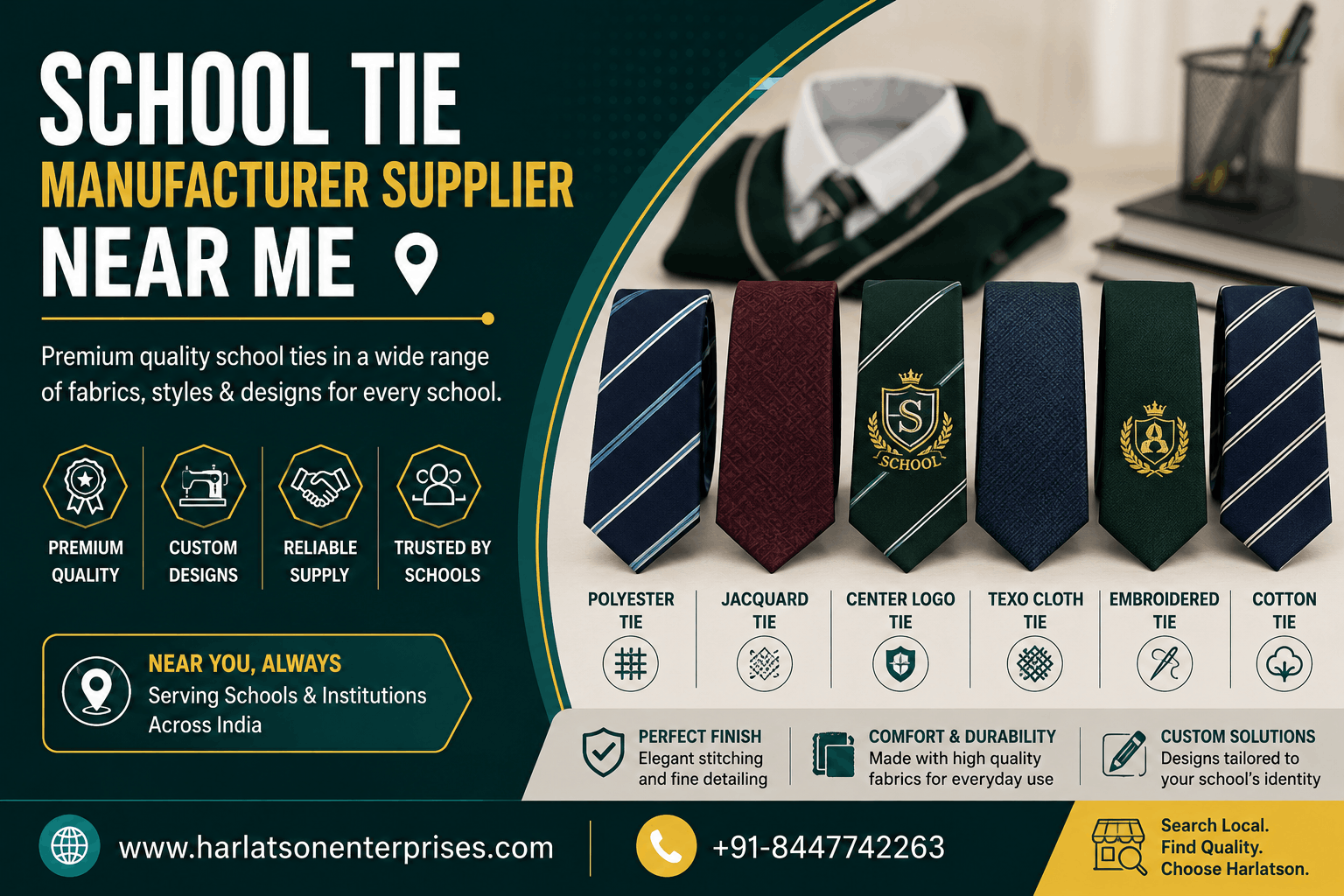 School Tie Manufacturer Supplier Near Me